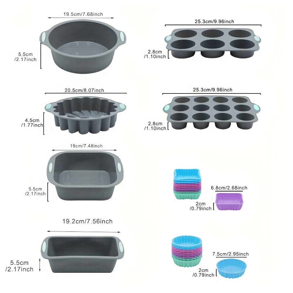 30/4 dona kichik pishirish panosi to'plami, yopishmaydigan tort qoliplari, pishirish uchun stollar uchun pishirish kuboglari
