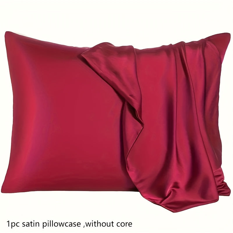 Silky Satin Pillowcase with Zipper Closure Breathable Stain-Resistant Durable