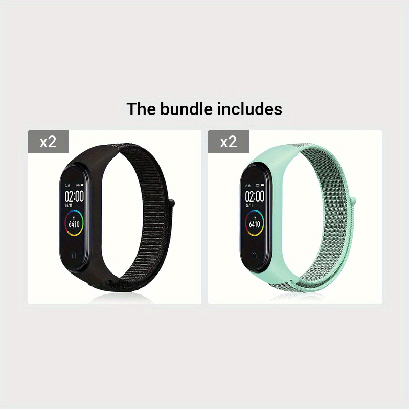 Correa de reloj de nylon negra azul marino ajustable para rastreador de fitness