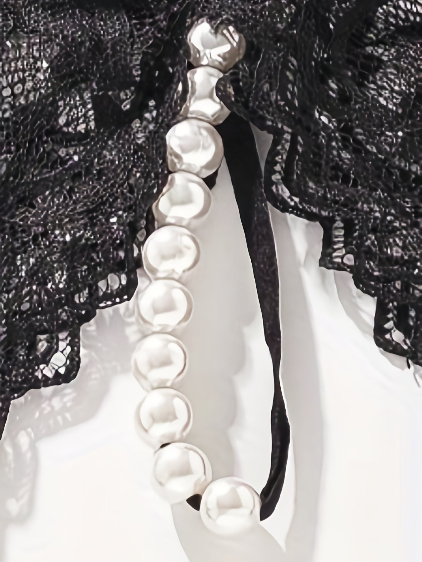 Women's Floral Lace Thongs with Faux Pearl Detail Open Crotch Sexy Lingerie