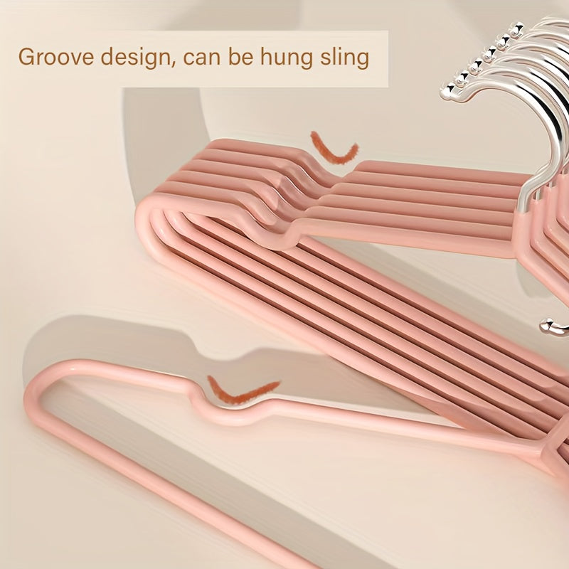 Set of 10 Non-Marking Anti-Slip Hangers for Home Use with Gel-Coated Material
