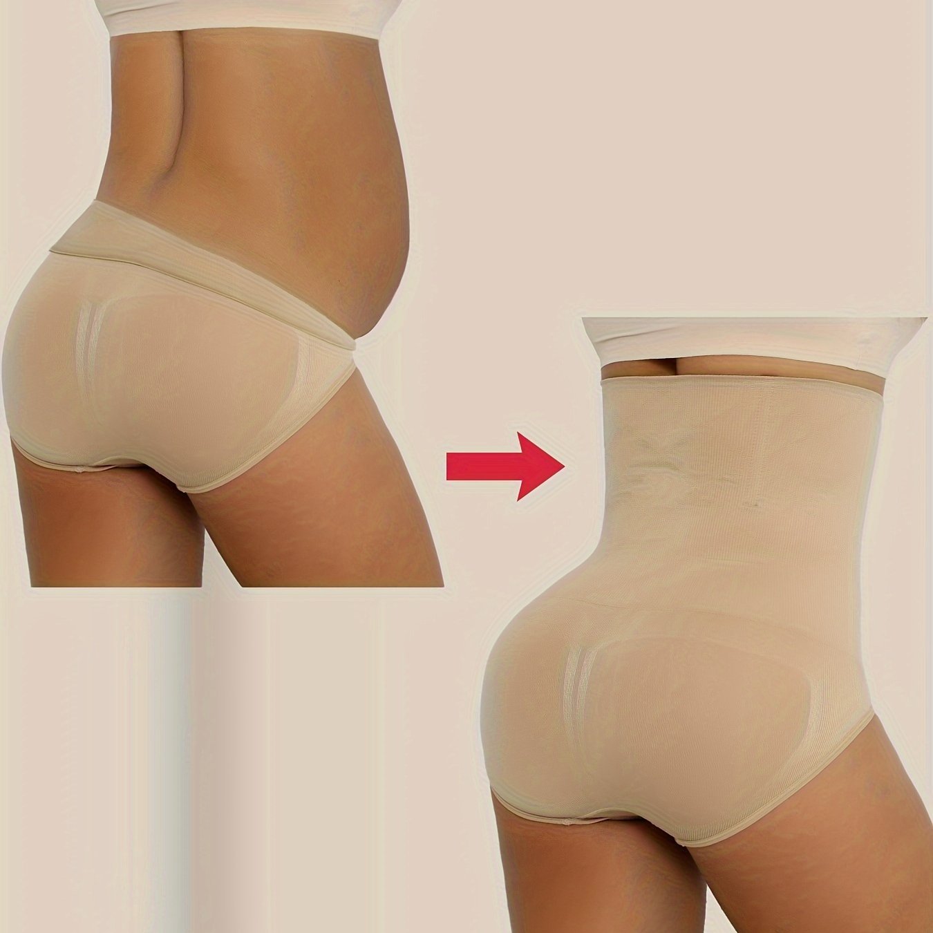 Women's High Waist Tummy Control Seamless Shapewear Panties Solid Color
