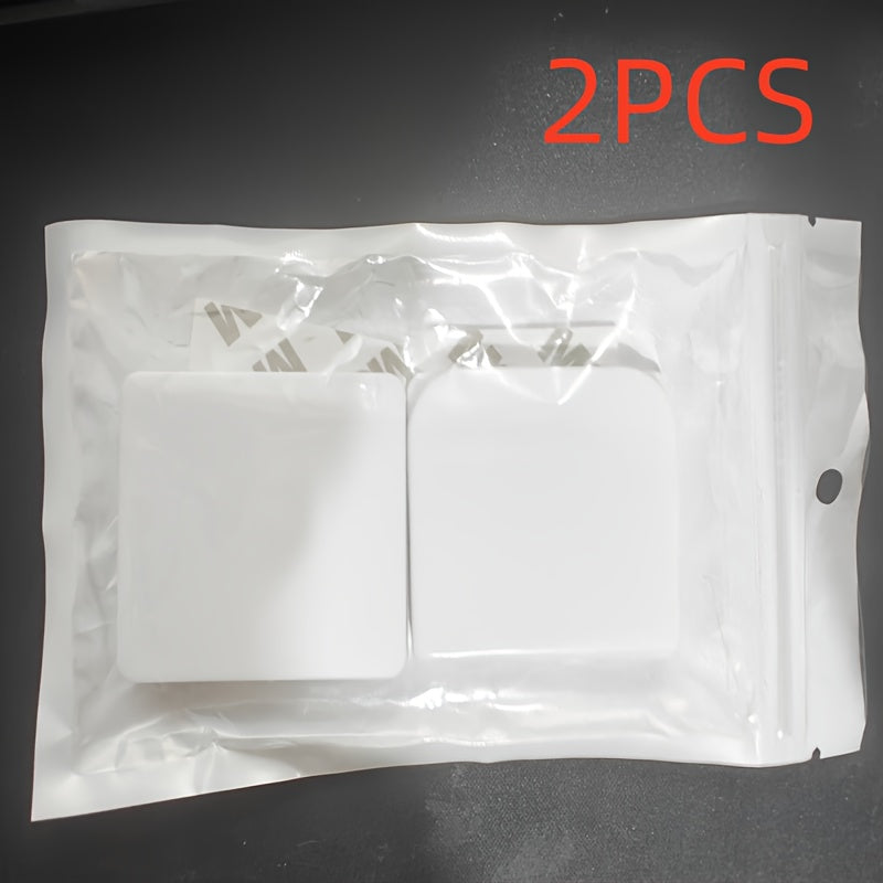 Набор из 2 современных пластиковых зажимов для душевых занавесок - ветрозащитные, без сверления, самоклеящиеся держатели с стильным клетчатым узором для декора ванной комнаты