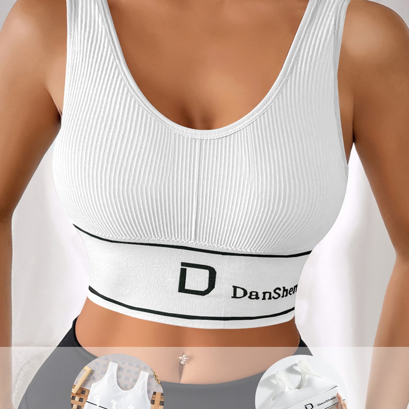 Plus Size Sports Bra Tank Top Non-Padded Backless Yoga Running