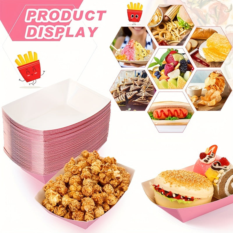 Paquete de 10 bandejas de papel para alimentos, barcos desechables de servicio de bocadillos de Kraft