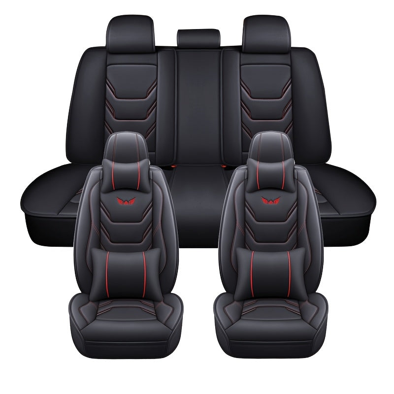 Universal Faux Leather Car Seat Cover Set for All Seats Four Seasons