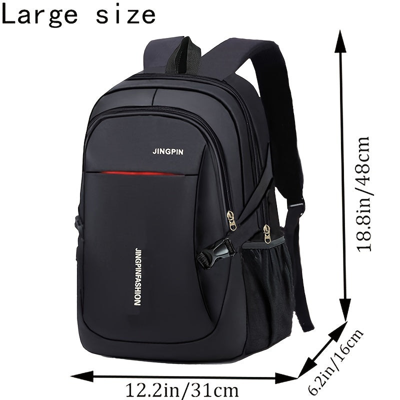 Casual Canvas Backpack with Nylon Laptop Compartment Non-Waterproof Zipper Closure