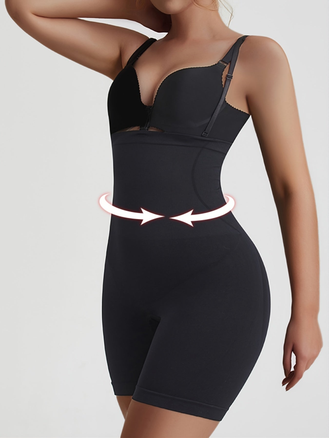 Pantalones de control de cintura alta para levantar glúteos, transpirables, moldeadores de abdomen, color sólido, nylon