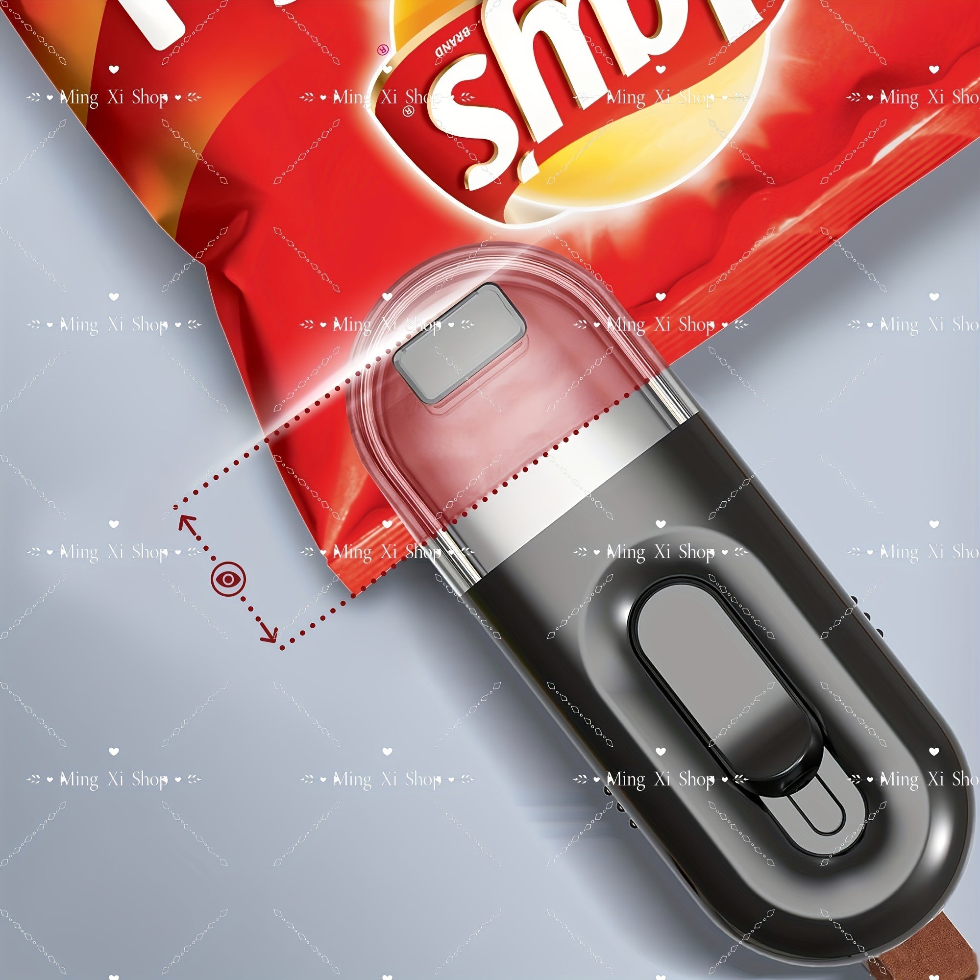 Mini sellador de vacío portátil para almacenamiento de alimentos y snacks negro