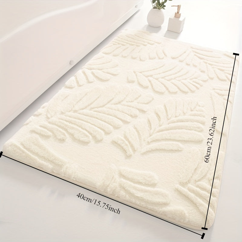 Soft Polyester Rabbit Fur Bath Mat Non-Slip Memory Foam Absorbent Rug