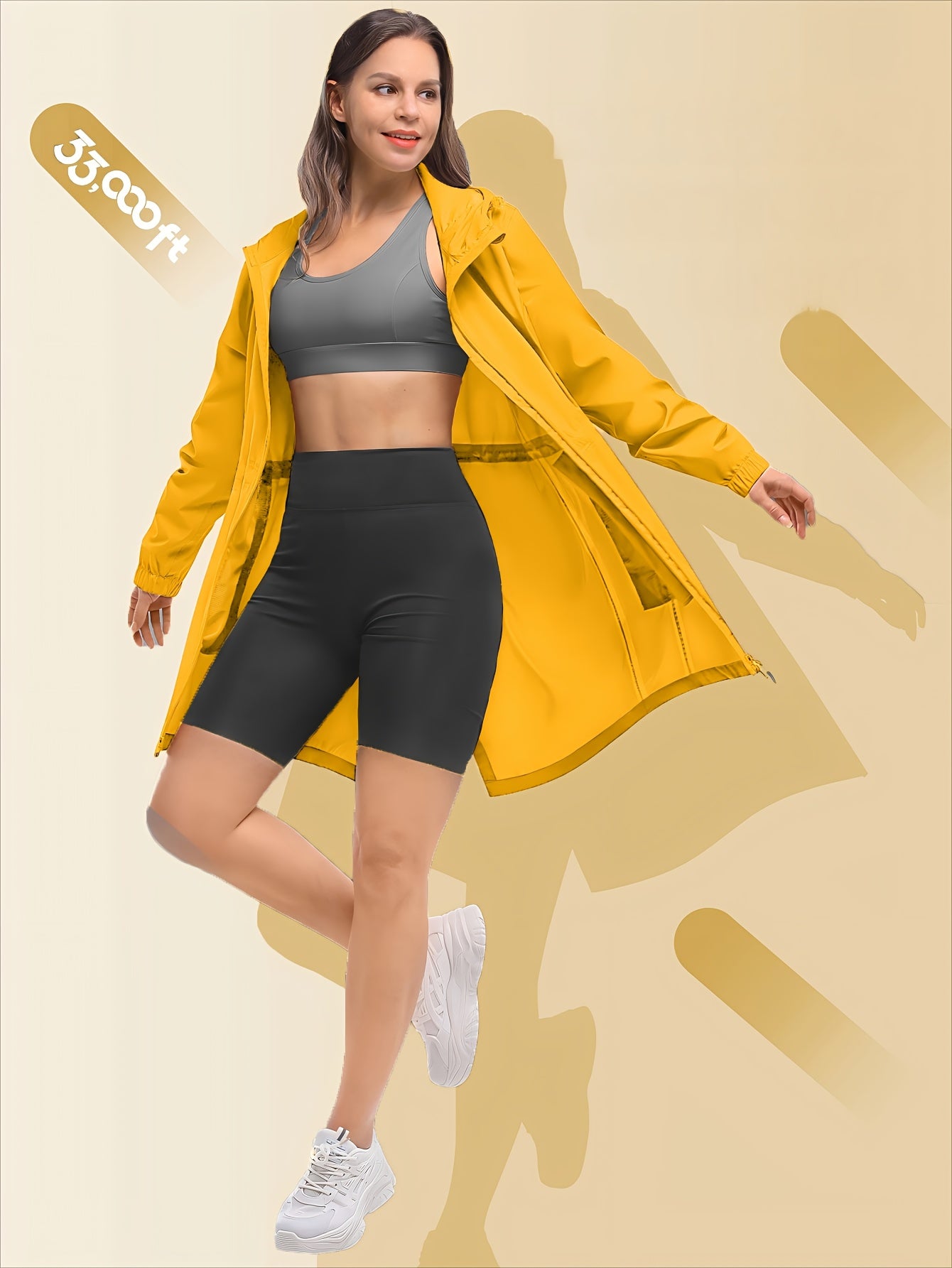 Abrigo cortaviento ligero para mujer, plegable con capucha, impermeable, para golf y senderismo