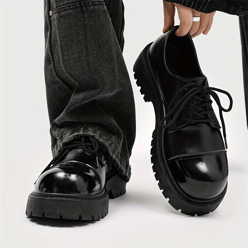 Men's Black Casual Street Style Oxfords Low Top Lace-Up Shoes