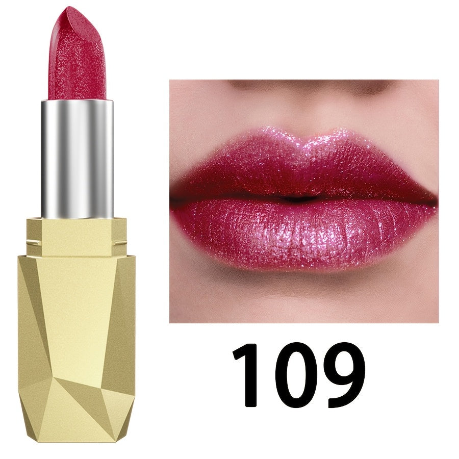 Pintalabios perlescente para mujer, de alta pigmentación, no se desvanece, con gloss hidratante