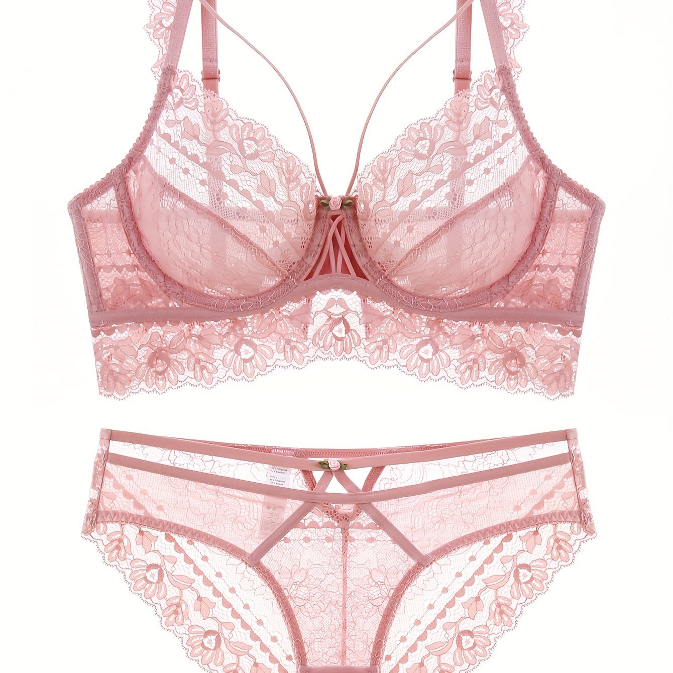 Women's Floral Lace Lingerie Set, Elegant, Comfortable, Soft Fabric