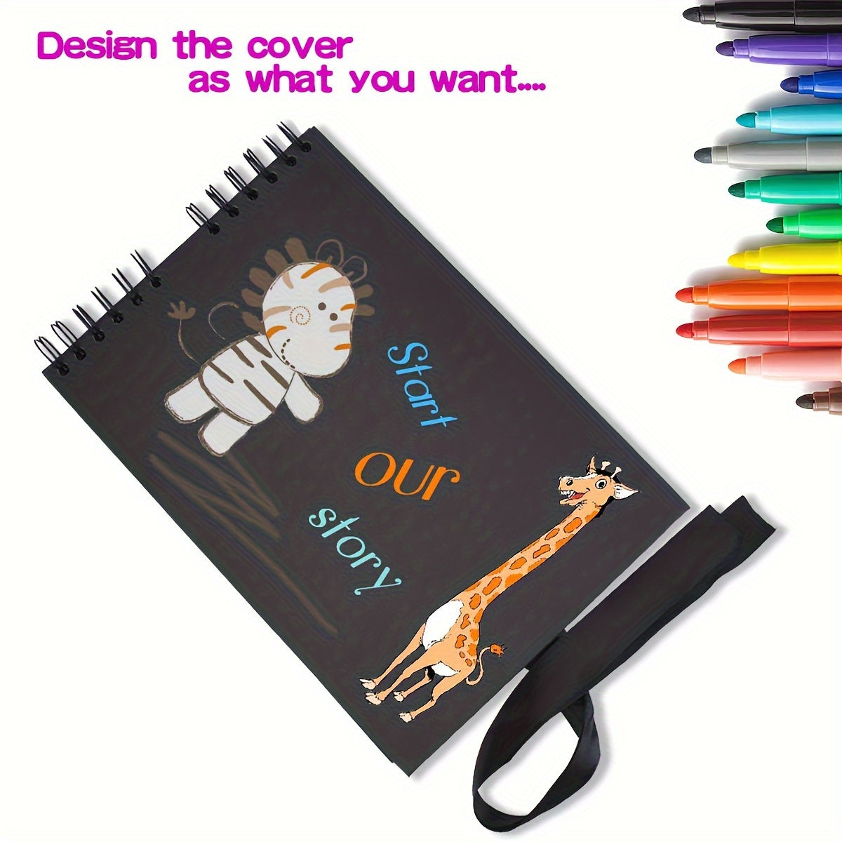 Black Photo Album for Wedding Guests and Scrapbooking 80 Pages