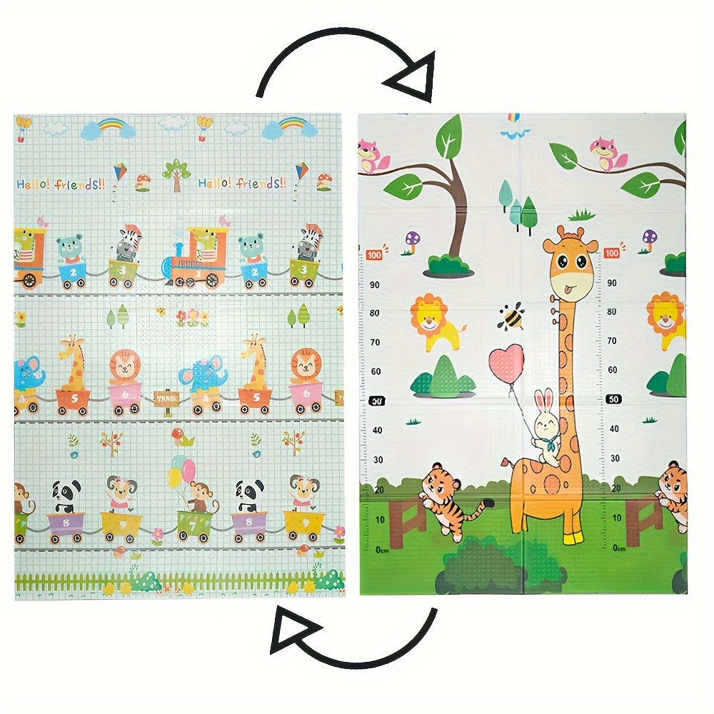 Kids Play Mat Reversible Cartoon Design Extra Plush Durable Crawling Safe 177cm x 117cm