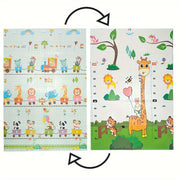 Kids Play Mat Reversible Cartoon Design Extra Plush Durable Crawling Safe 177cm x 117cm