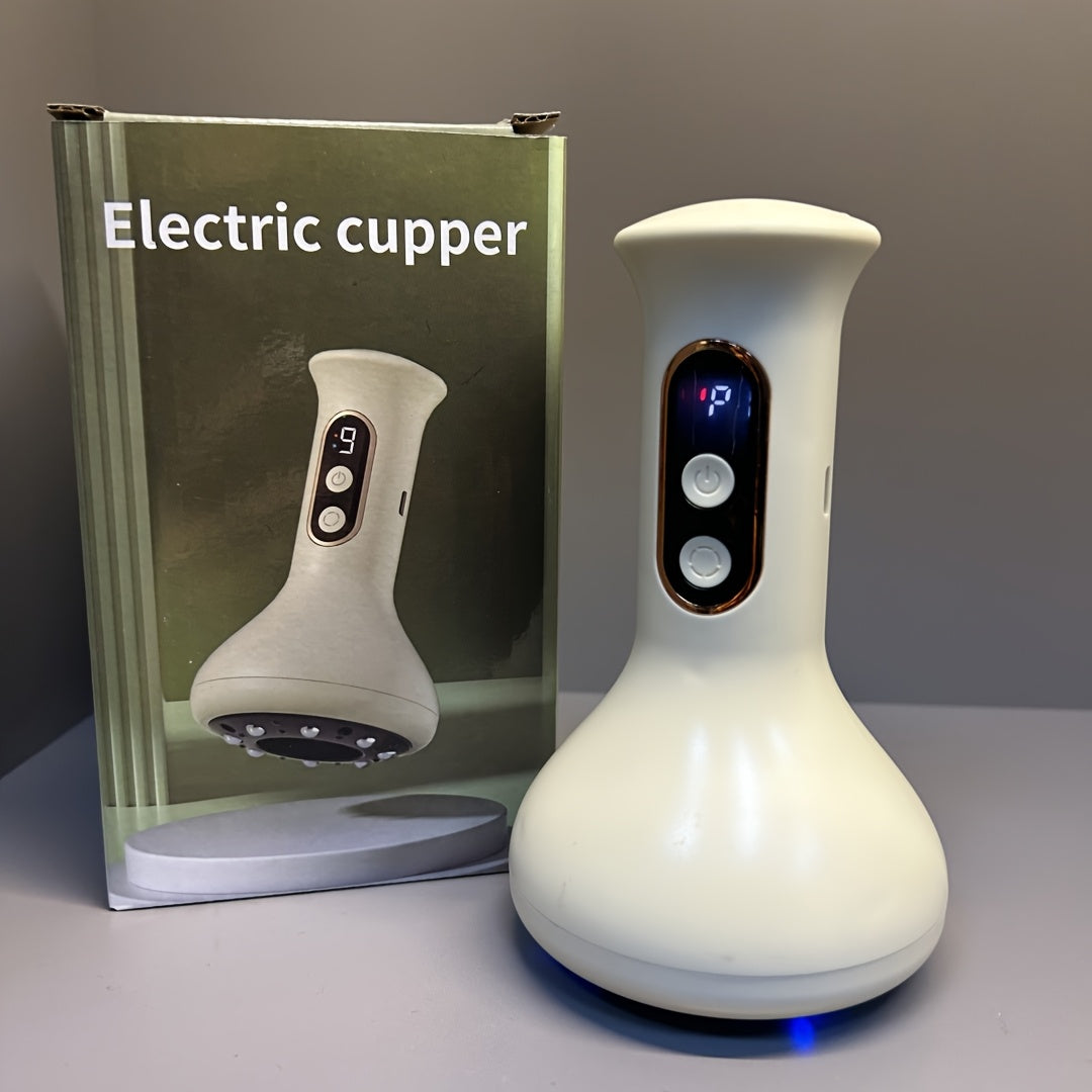 Portable Cupping Massager with Heat Function 9 Levels Rechargeable 1200mAh Ergonomic Design