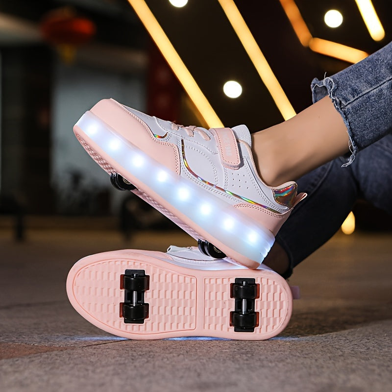 Kids Roller Skates for Girls and Boys with Flashing Lights, All-Season Casual