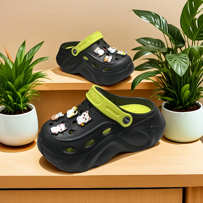 Women's Summer Hollow Shoes Lightweight EVA Thick Sole Garden Beach Shoes