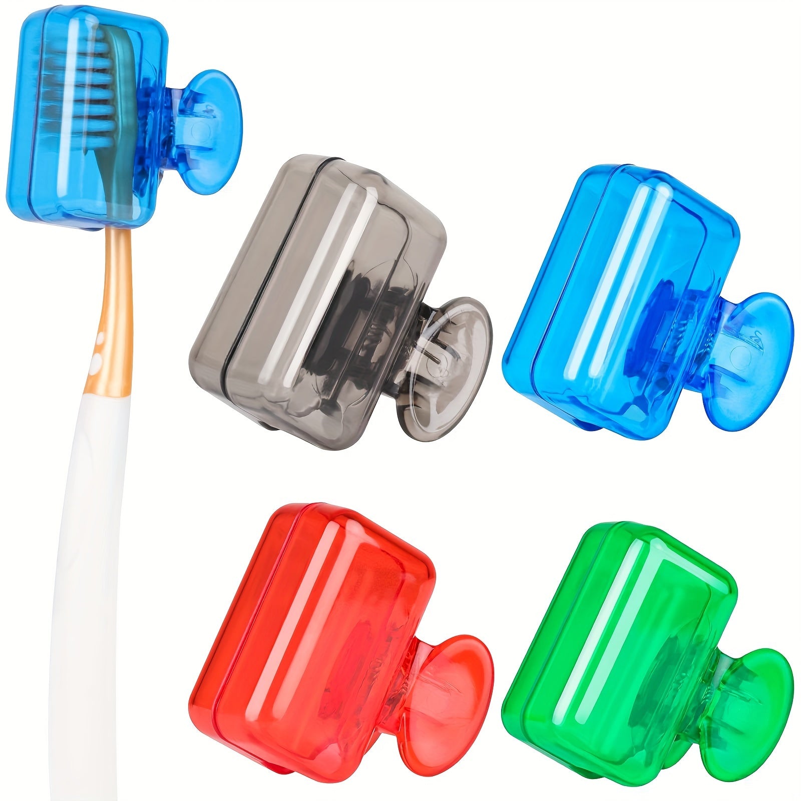 4 Pack Portable Toothbrush Head Cover Case Storage Box Toothbrush Protector Blue