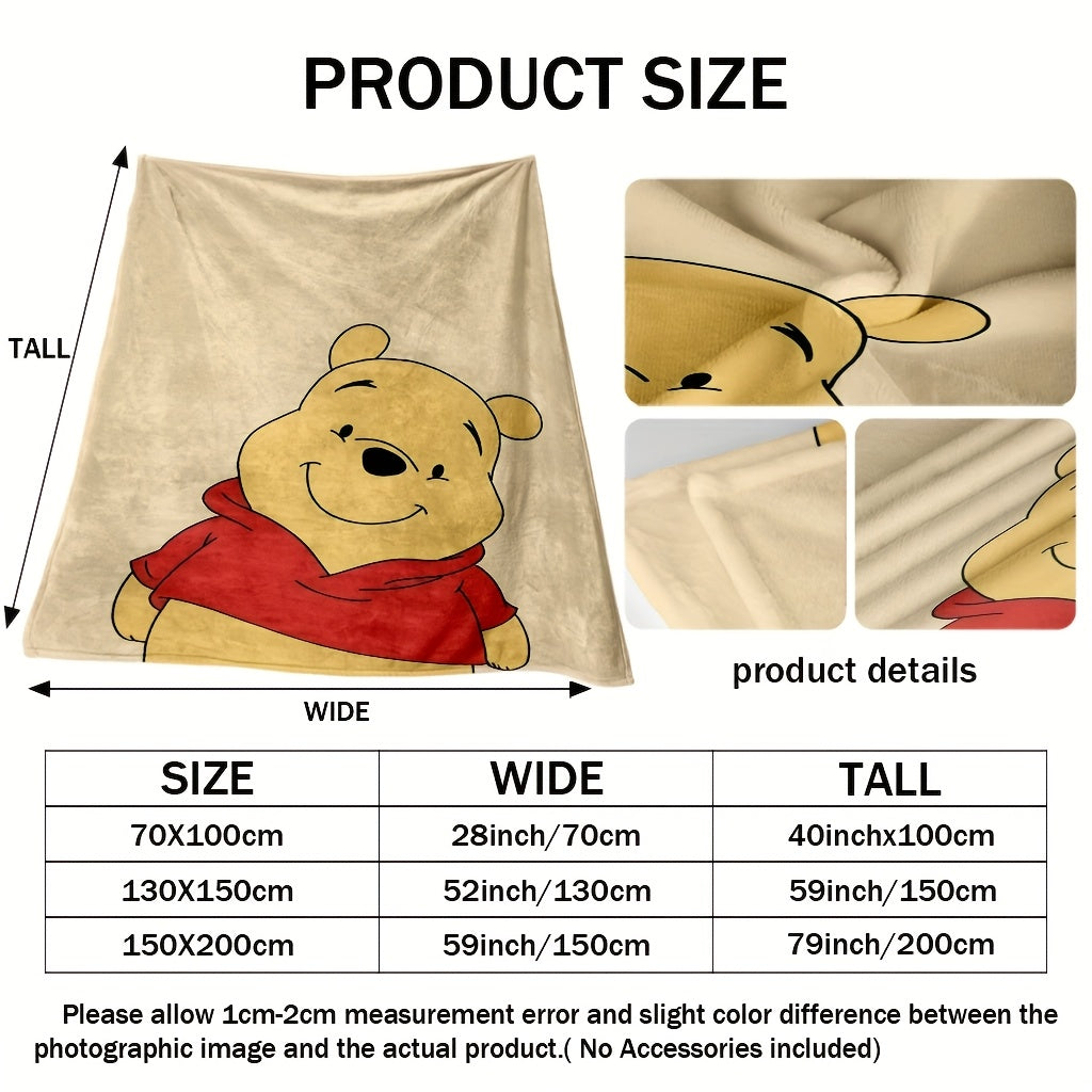 Disney Winnie The Pooh Flannel Blanket for Kids and Adults Lightweight Warm Multiple Sizes