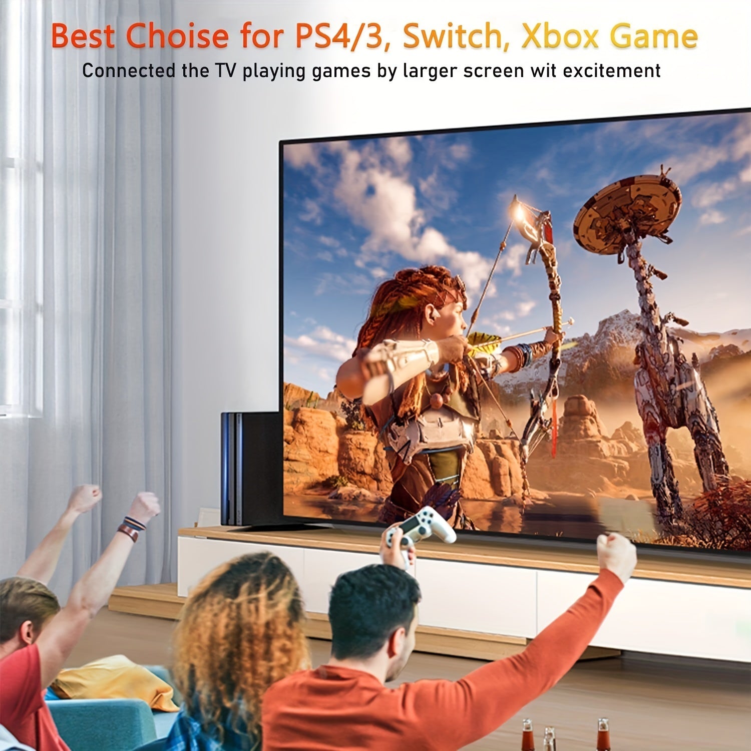 Высокоскоростной 3D HDMI-кабель для ТВ, PS4, Blu-ray, 6 футов, черный