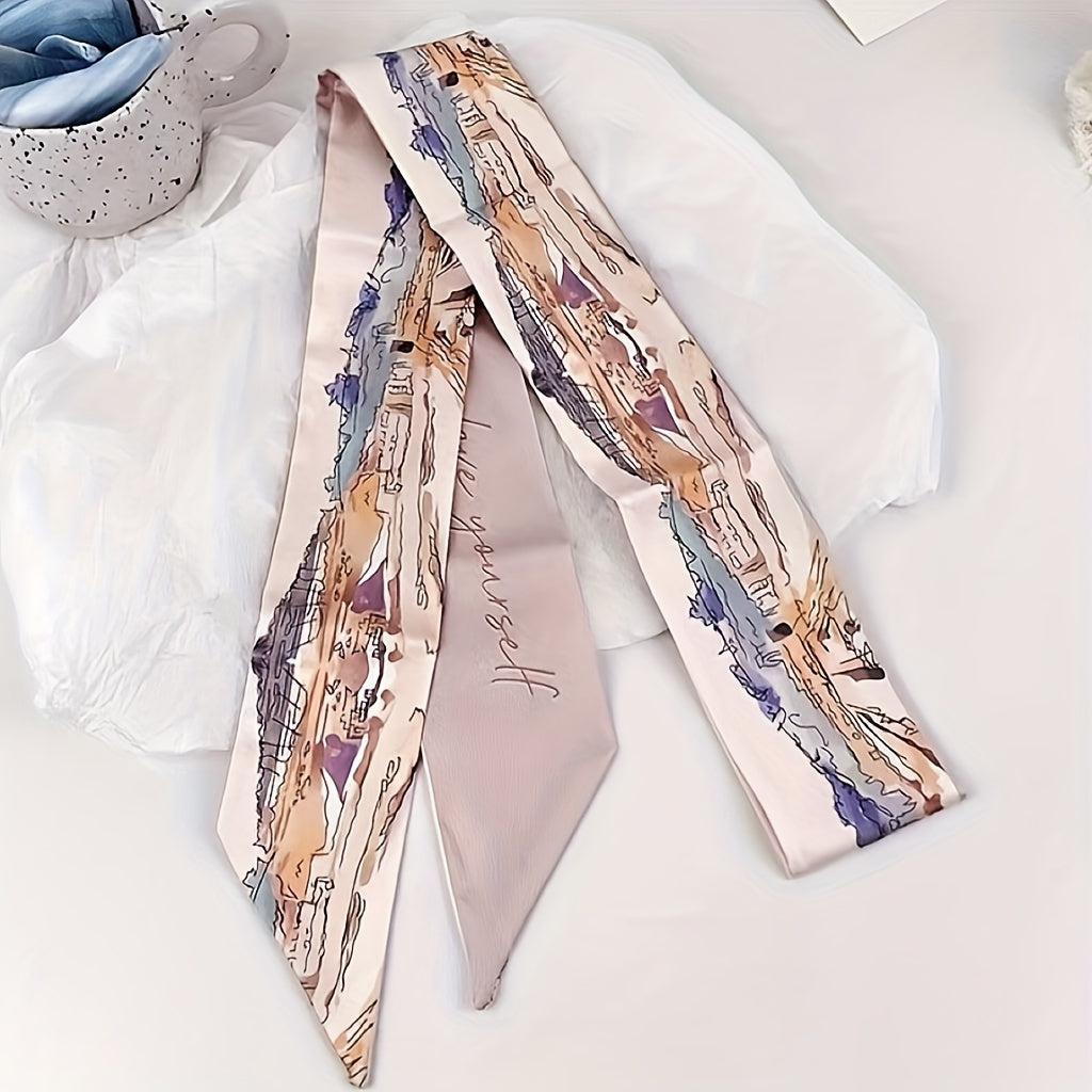 Vintage Printed Headbands and Hair Ties Set for Women, Retro Neck Scarves, Stylish Accessories