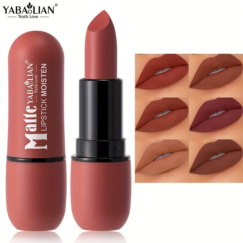 Women Matte Velvet Lipstick Set 6 Colors Waterproof Smudge-Proof Long-Lasting
