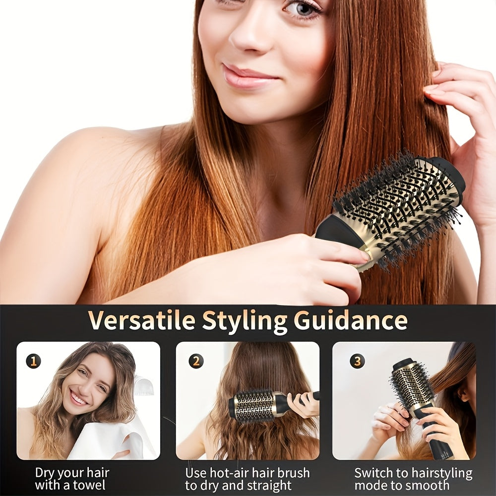 2-in-1 Hot Air Brush with Straightening Comb 1000W Fast Styling Includes Storage Case