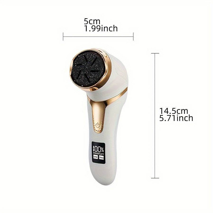 Electric callus remover with vacuum LCD display 2 speeds multiple heads for dead skin