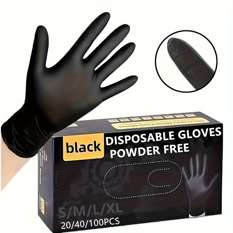 Black Nitrile Disposable Gloves Powder-Free Non-Slip Lightweight Ambidextrous for Kitchen and Home Cleaning