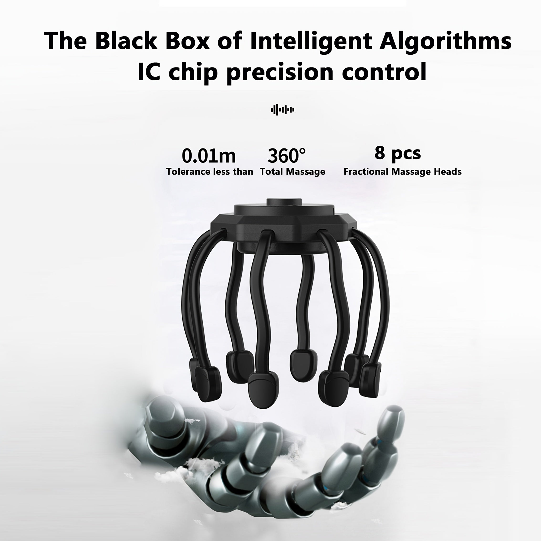 8-Nuqtali Oktopus Bosh Massajchisi Yumshoq Silikon Poyalar bilan - USB Qayta Zaryadlanadigan, Kam Allergik Plastik, Ko'p Tegishli Bosimni Bo'shatish, Saqlash Qutisi bilan - Erkaklar va Ayollar uchun Ideal Sovg'a