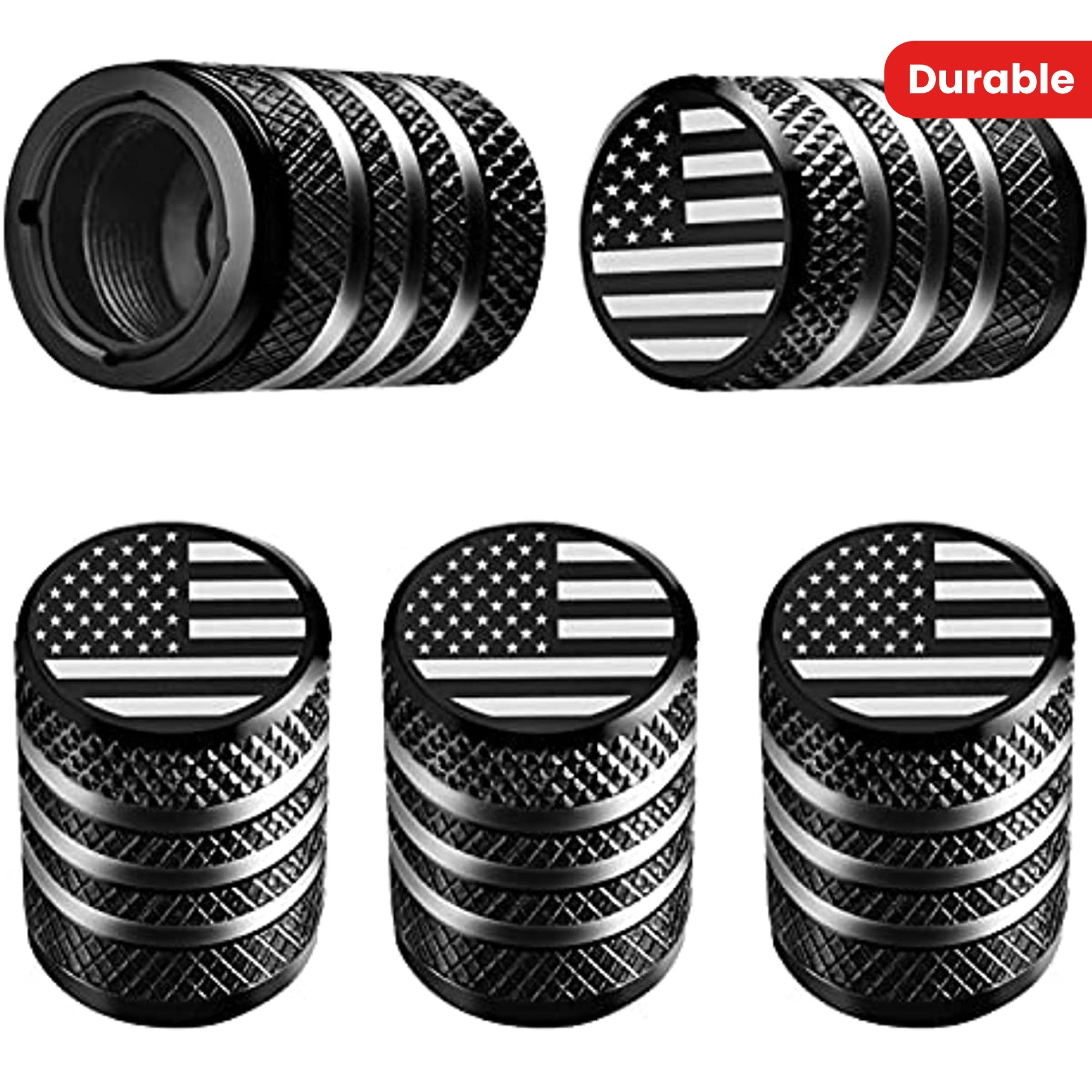 5pcs Metal Tire Valve Stem Caps Leak-Proof for Cars Trucks Motorcycle Bikes