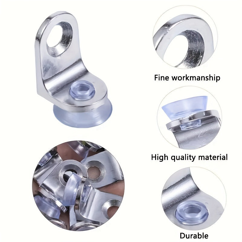 30pcs Zinc Alloy Glass Shelf Holders with Removable Suction Cups for Wardrobes and Bookcases