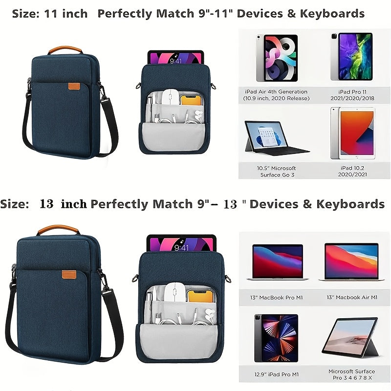 Waterproof Laptop Shoulder Bag for 27.94cm Tablets and 33.02cm Laptops Black Grey Blue Pink