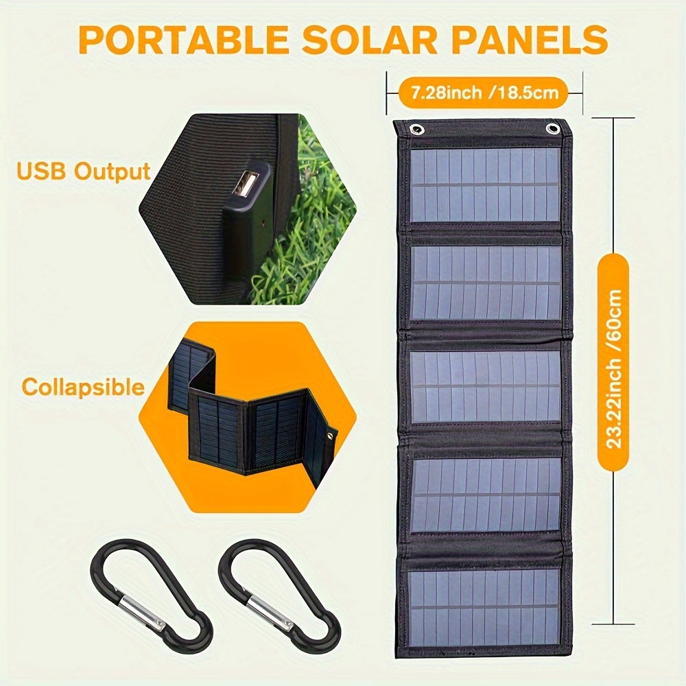 35W Portable Solar Folding Charger Bag with USB 5V Output for Camping and Outdoor Use