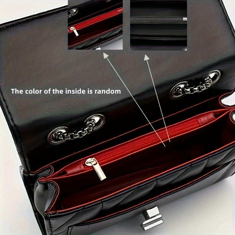 Bolso cruzado mini de cuadros para mujer con correa ajustable de cuero sintético