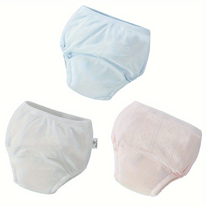 Set of 3 Toddler Potty Training Pants Breathable Cotton Gauze Washable Diaper Pants