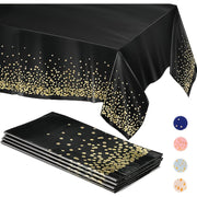 Black and Gold Dot Tablecloth for Parties and Events Easy to Clean Eco-Friendly 60x84 Inches