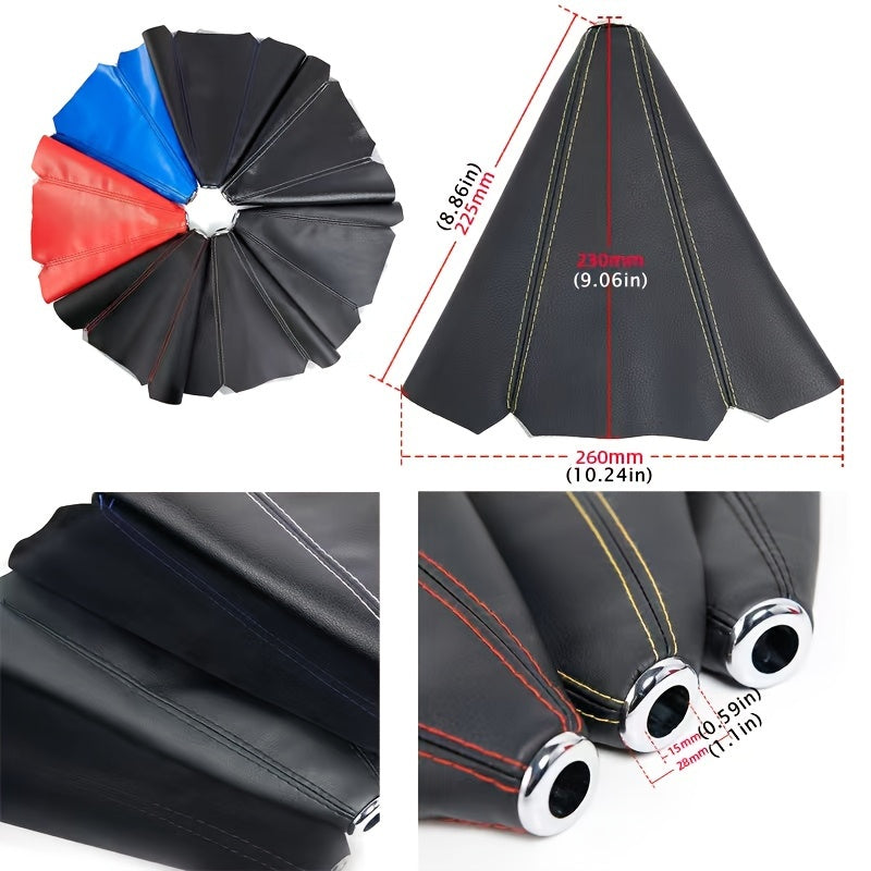 Universal PU Leather Gear Shift Knob Cover Waterproof Dust Boot for Manual Cars