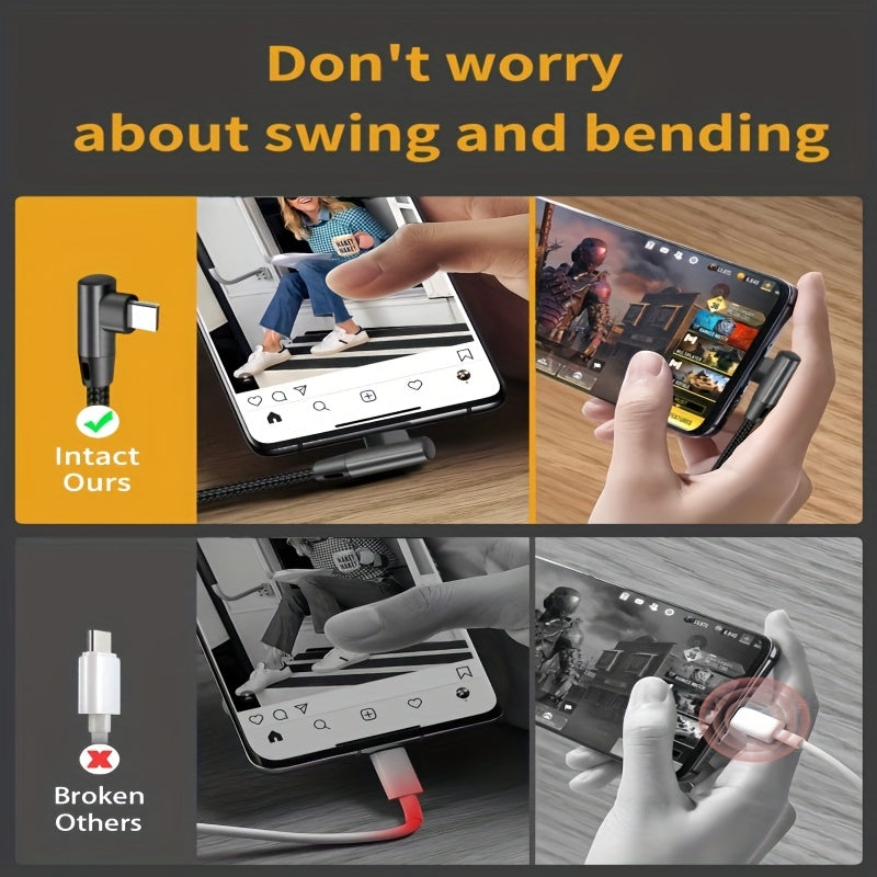 Nylon USB C Charging Cable 3 Pack 3.3ft 6.6ft 9.9ft Fast Charging Compatible with iPhone Samsung Pixel Switch