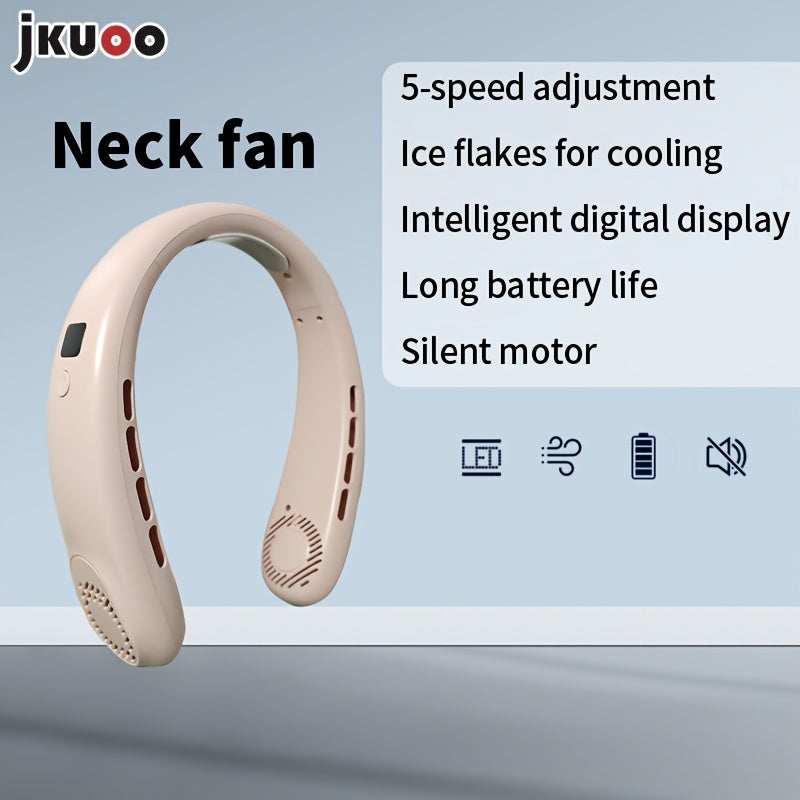 Qayta to'ldiriladigan litiy batareyali portativ bo'yin ventilyatori, darhol sovutish va jim operation.