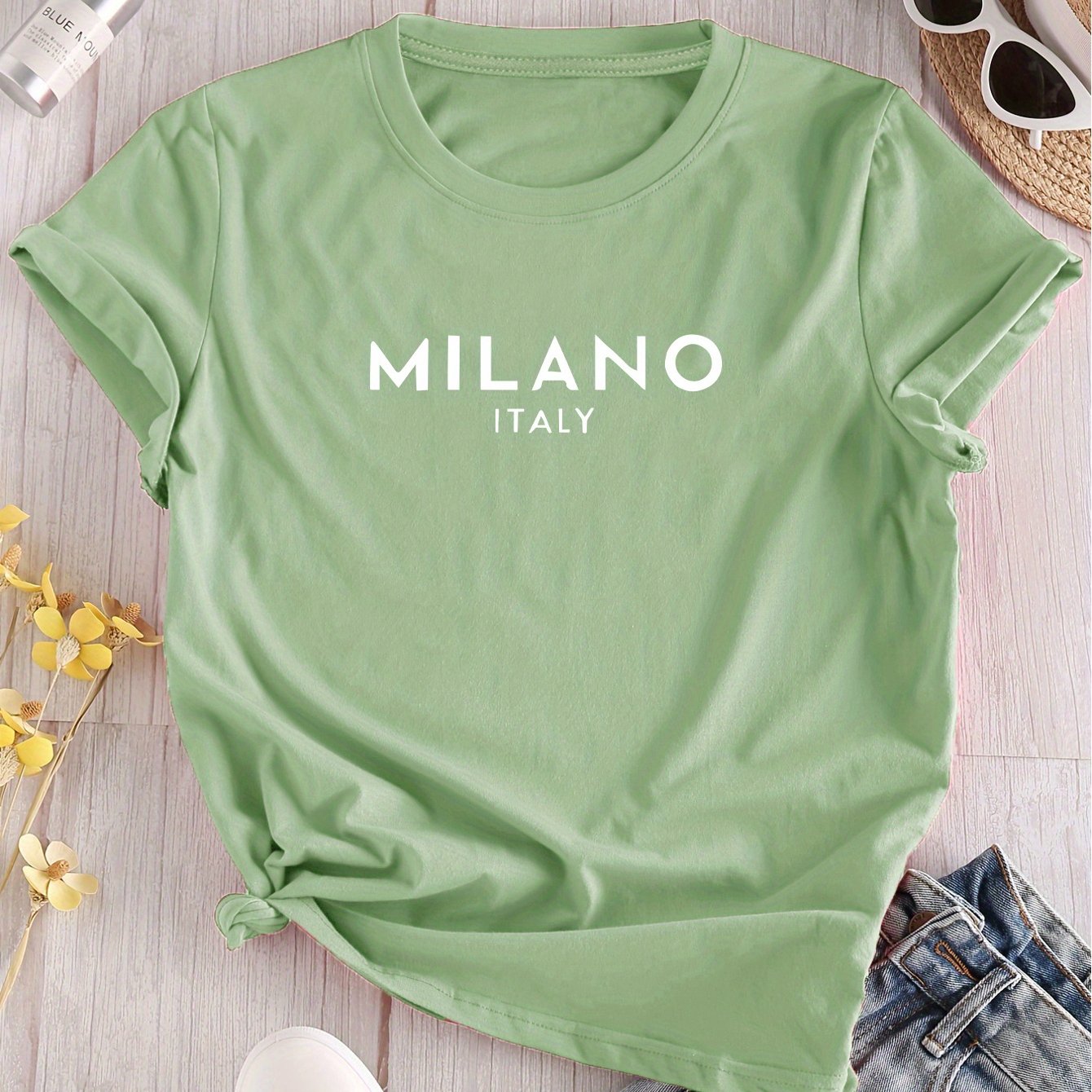 Women's Print T-Shirt with Short Sleeves Crew Neck Polyester Blend Spring Summer Fall Collection