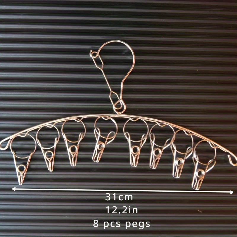 Estantería de almacenamiento para calcetines de acero inoxidable con 8 o 16 ganchos y gancho giratorio para secar calcetines y ropa interior