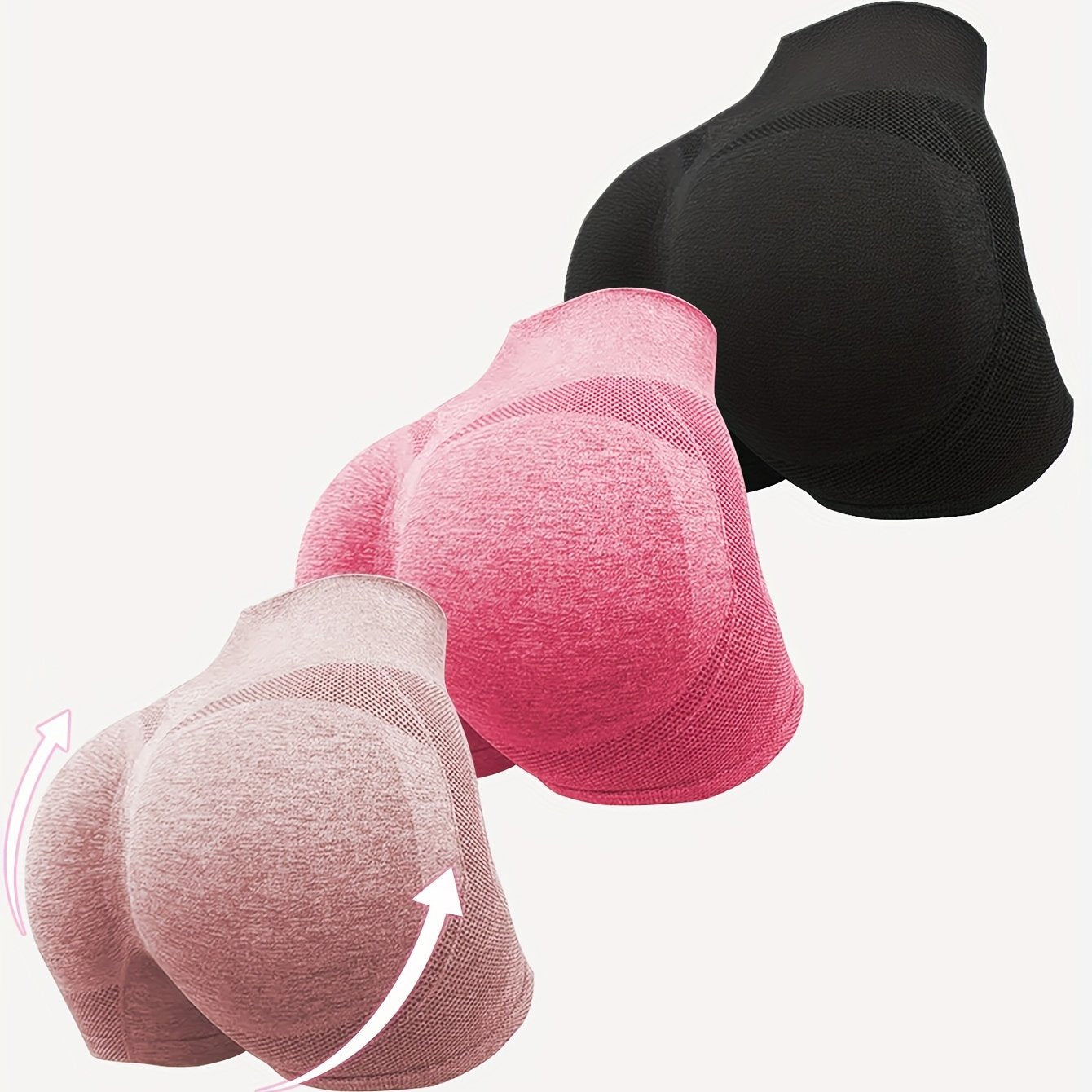 Women’s High Waist Seamless Shaping Shorts 3 Pack Butt Lift Fitness Underwear