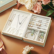 Caja organizadora de joyas magnética para pulseras, collares, anillos y diario en forma de diario