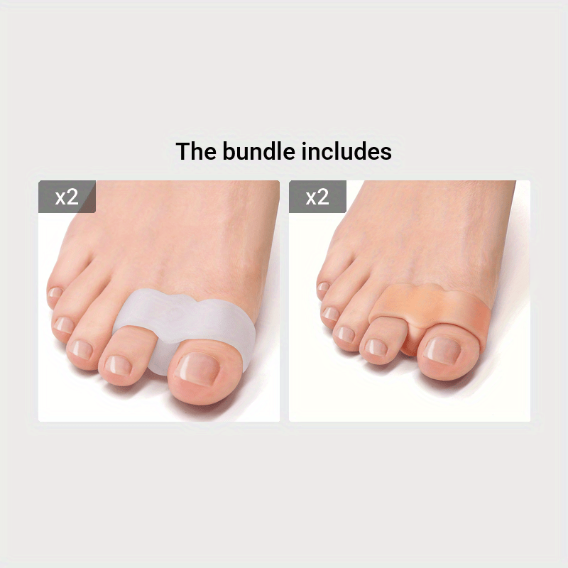 Unisex Silicone Toe Separators with Loops Flexible Reusable Foot Care