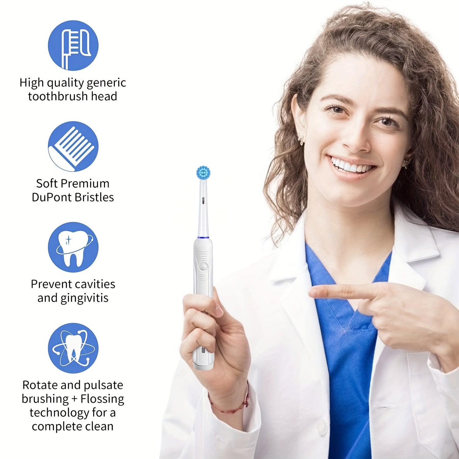Replacement Electric Toothbrush Heads Pack of 16 for Sensitive and Precise Cleaning