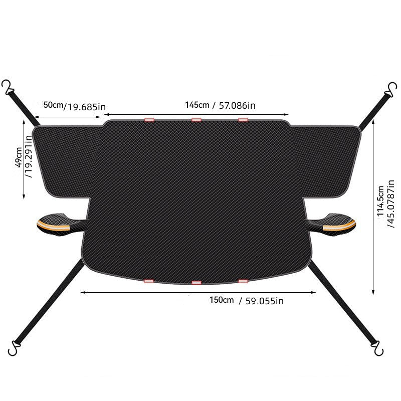 Большая оксфордская снежная накладка на лобовое стекло, расширенная защита от ветра, мороз и снегозащитный щиток